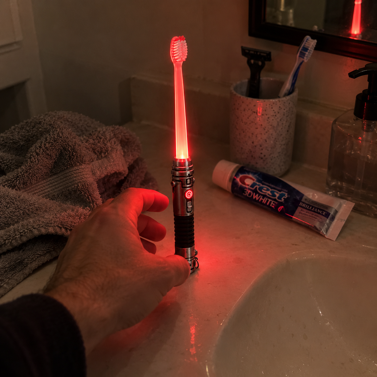 LED Light-Up Manual Toothbrush – 4-Color Glow Design with Soft Bristles