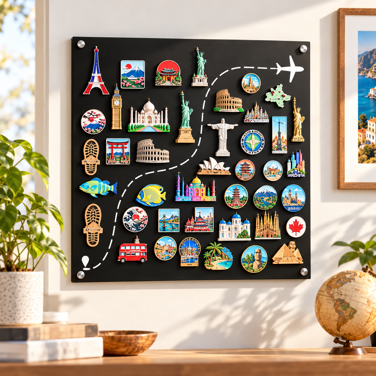 🌍✈️ Been There, Done That Travel Magnet Display Board – Turn Your Adventures Into Lasting Memories! 🧲❤️