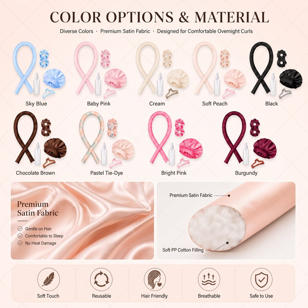 🏅🎁Buy 3 Get 20% Off🔥Heatless Curling Rod Headband👩Get Natural, Voluminous Curls While You Sleep 😍