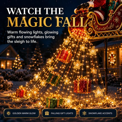 🎅Solar Santa Flying Sleigh Christmas Garden Light – Cascading Outdoor Holiday Decor