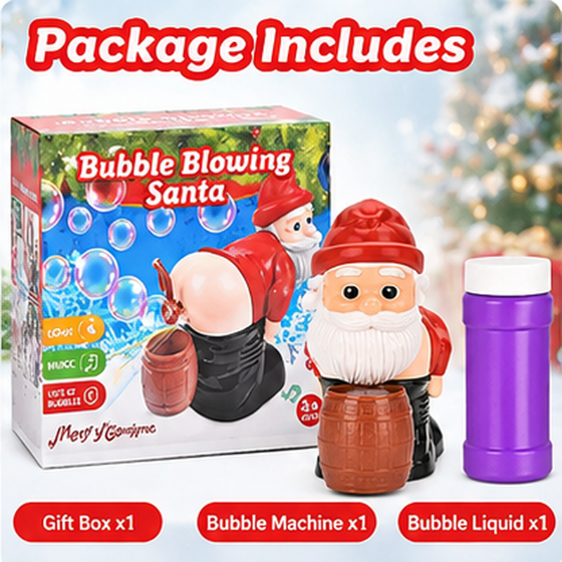 🎅🎄 Funny Santa Bubble Machine – Festive Music, Colorful Lights & Magical Christmas Bubble Fun! ✨🫧