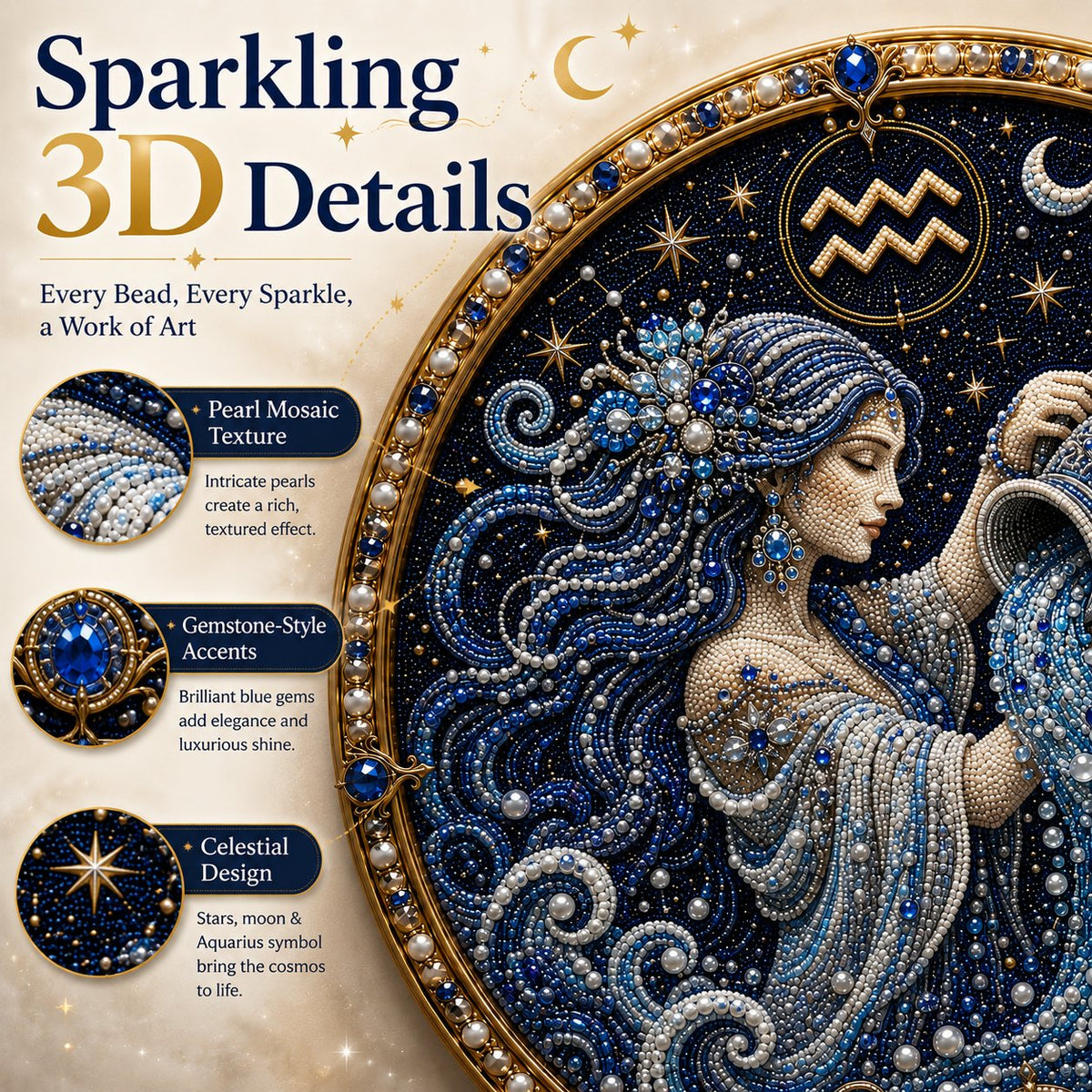 3D Pearl Zodiac Art Kit – DIY Astrology Wall Decor