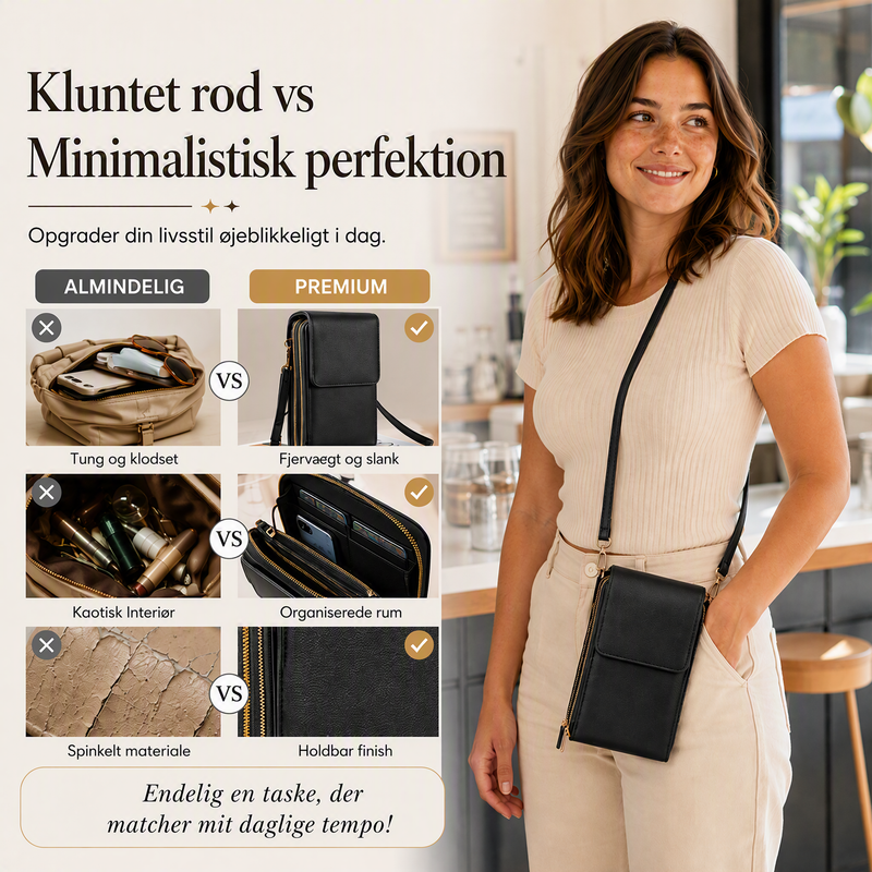 ✨ Compact Crossbody Phone Wallet – Multi-Zip Everyday Bag