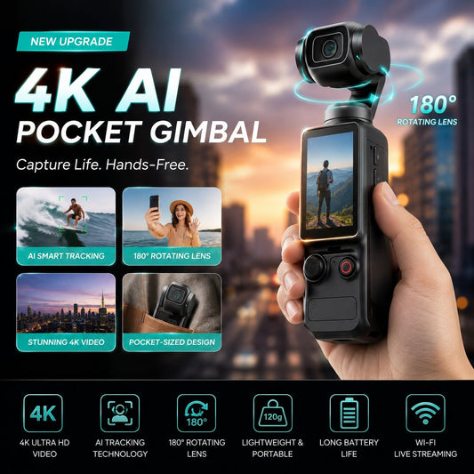 2026 Newest Xtra Pro — 4K AI Pocket Camera with 180° Rotating Lens