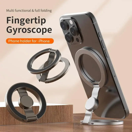 🔥Magnetic Phone Stand & Fidget Spinner Combo, Dual Magnetic Ring Stand, Fidget Toys Adults, 360°,Foldable, MagSafe Compatible