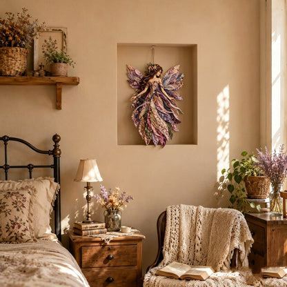 🧚‍♀️🌸 Premium Fairy Patchwork DIY Kit | High-Quality Layered Fabric with Floral Wings DIY Handmade Fantasy Wall Decor ✨