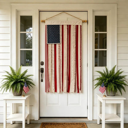 ⏰Last day Promotion ⭐4 x 2.3 Ft Lighted Rag American Flag Banner