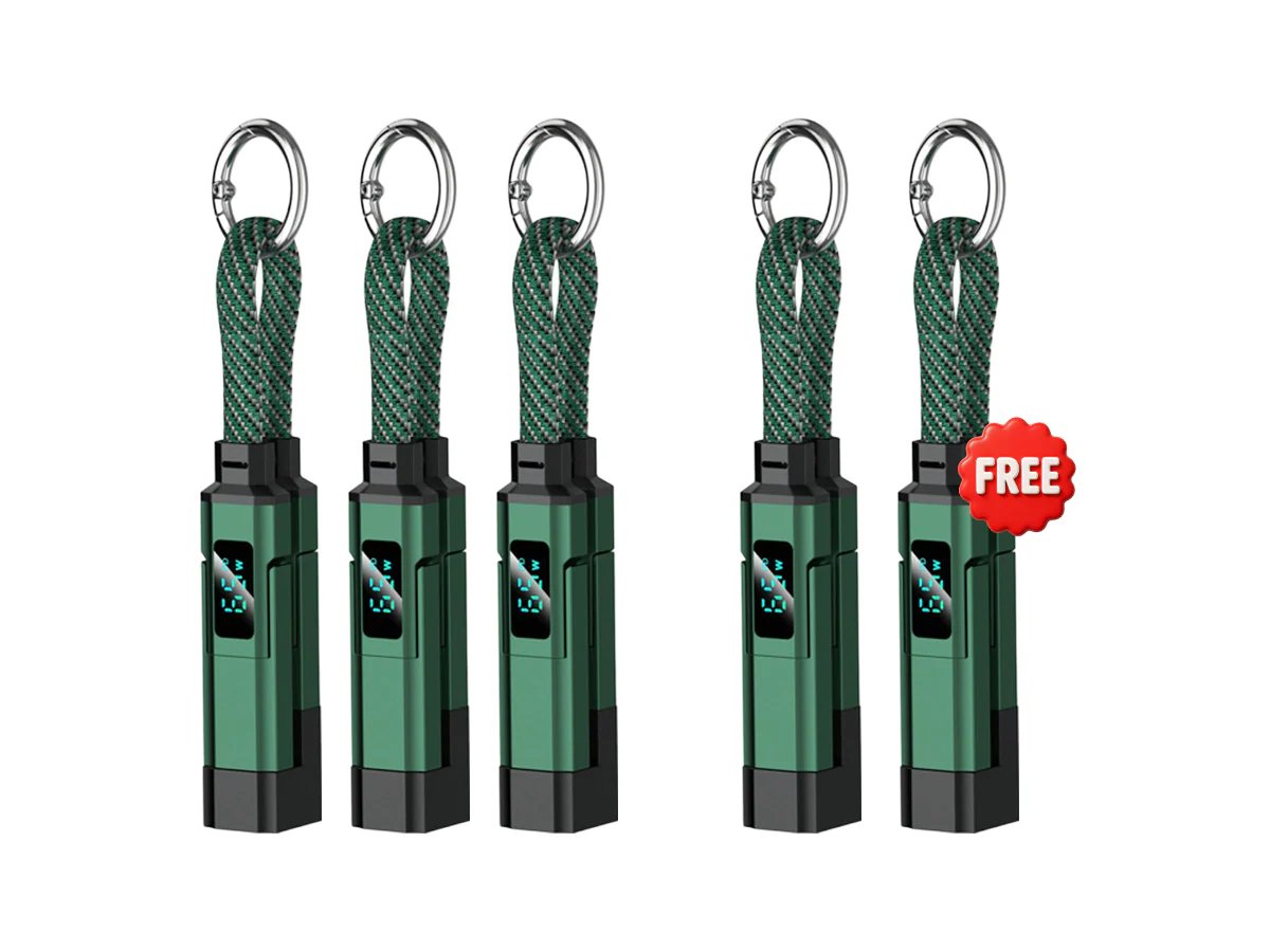 🔥Limited Time SALE 50% OFF🔥4-in-1 Digital Display Keychain Charging Cable