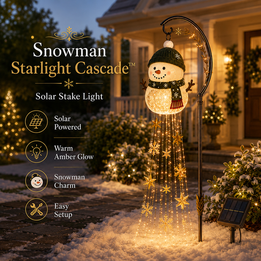 ☃️ Snowman Starlight Cascade Solar Christmas Yard Light