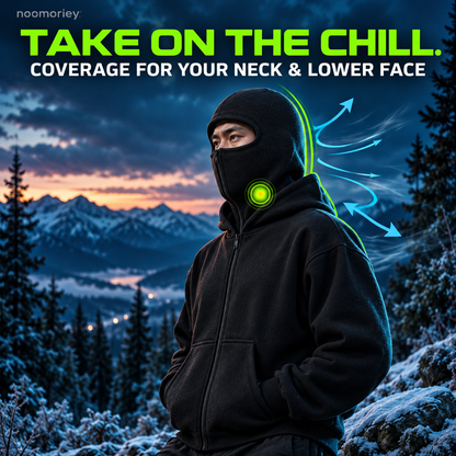❄️Men's Balaclava Zip-Up Hoodie – Full-Zip Streetwear Sweatshirt