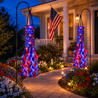 🗽USA 250th Anniversary Light-up Hanging Windsock Patriotic Decor🦅