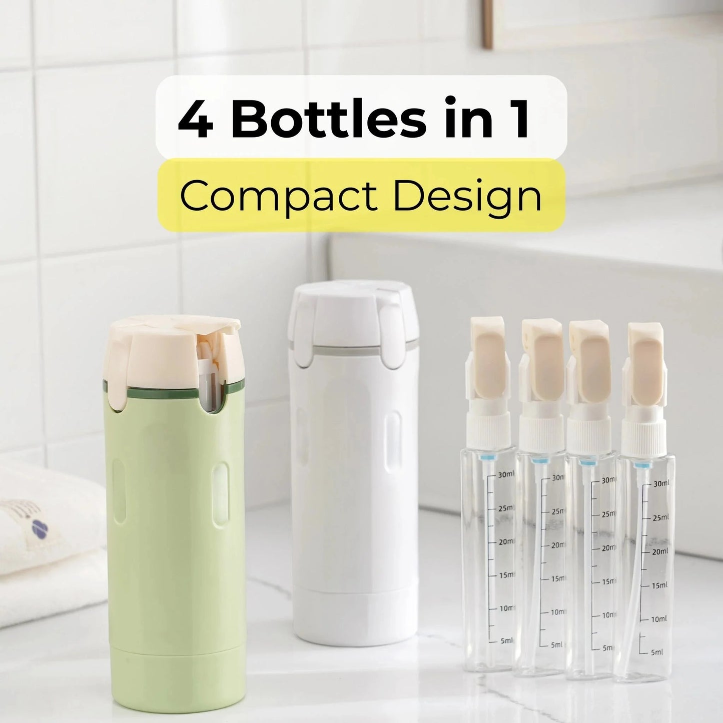 ✨🛩️FLASH SALE/ 4-in-1 Travel Dispenser Bottle/Save Space, Travel Smarter