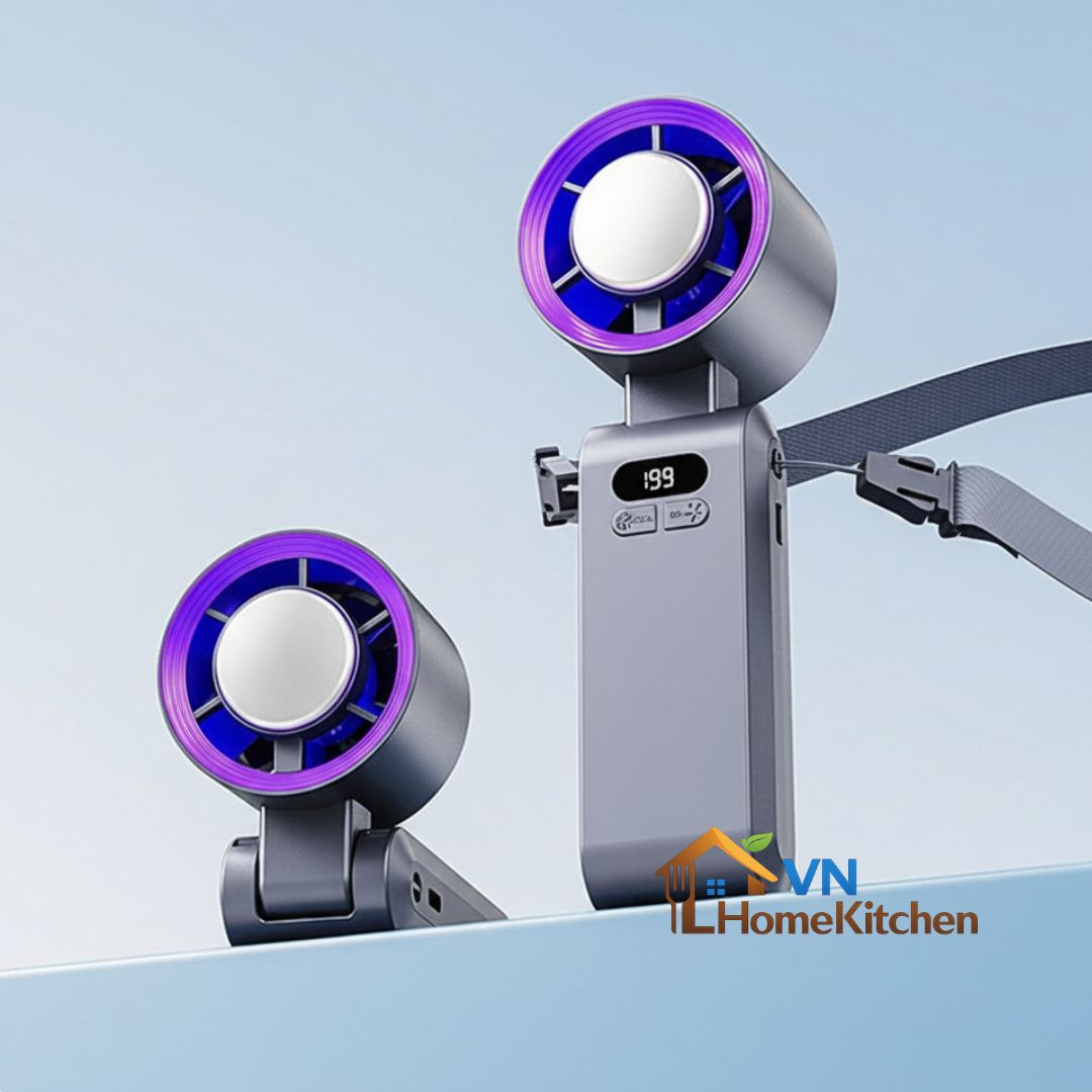 Upgraded Handheld Portable Turbo Fan with Ice Cooler & Variable Speed