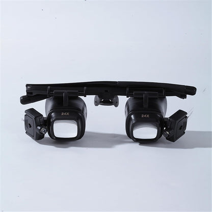 Head Mount Glass 2 4 6 12 24X Eye Loupes with LED Light