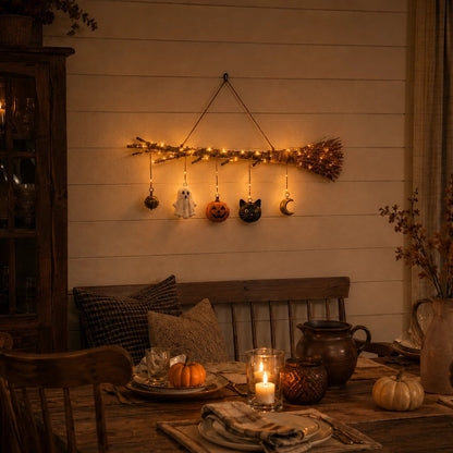 ⚡Hot Sales 50% OFF🔥Lighted Fall Broom Wall Hanging🍂