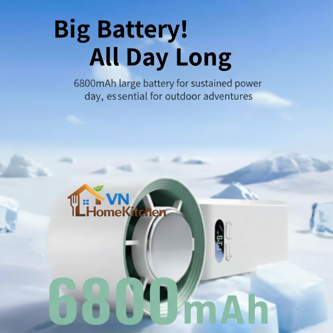 Upgraded Handheld Portable Turbo Fan with Ice Cooler & Variable Speed