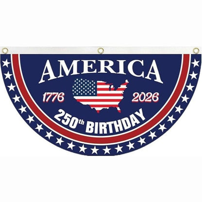 ⏰Last day Promotion🏆🗽USA 250th Anniversary Flag Half Round Banner🦅