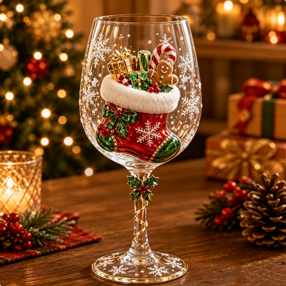 HOT SALE🎁✨Christmas 3D Wine Glass Collection Gift Box Set
