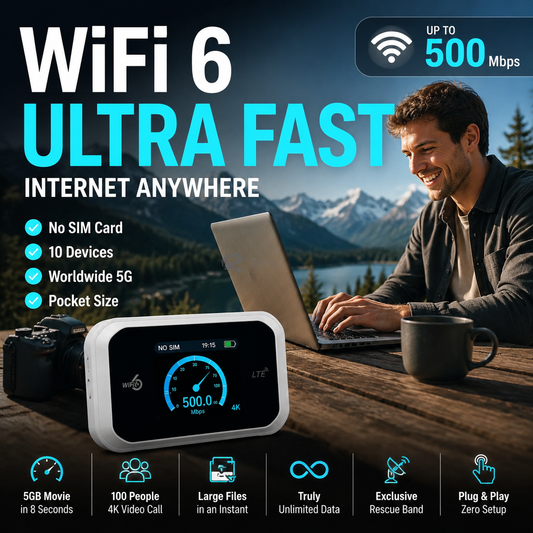 2026 HOT SALE🔥50K+ SOLD! 50% OFF!🌍Mobile Hotspot – Portable WiFi, full coverage anywhere. No contract, no setup. Stay connected on the go!