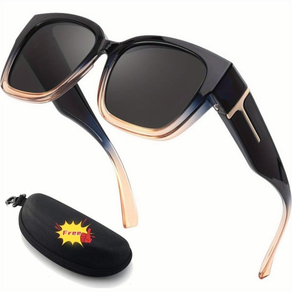🕶️ Polarized Sunglasses for Women – UV400 Protection, Floral Frame, Fit Over Prescription Glasses