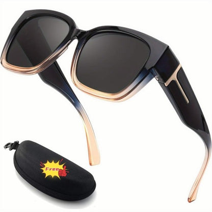 🕶️ Polarized Sunglasses for Women – UV400 Protection, Floral Frame, Fit Over Prescription Glasses