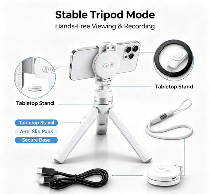 📸4-in-1 Magnetic Phone Grip & Selfie Stick Tripod with Zoom Control