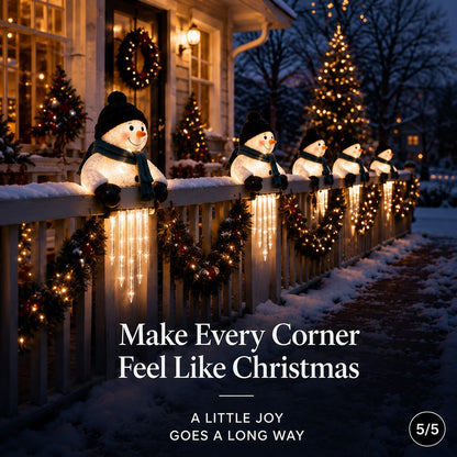 ⛄ Snowman Icicle Railing Lights – Turn Your Porch Into a Winter Wonderland ✨