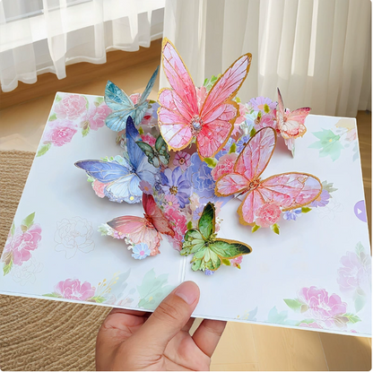 Vibrant 3D Butterfly & Daisy Pop-up Greeting Card