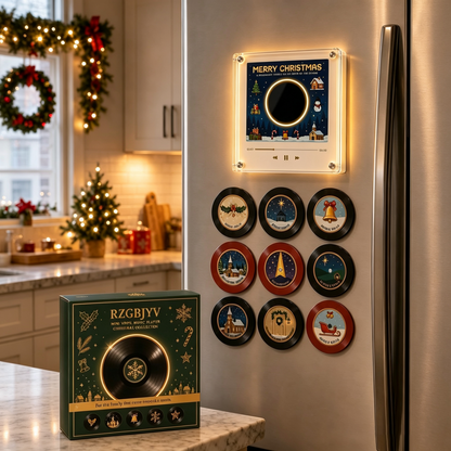 🎅 Interactive Christmas Music Fridge Magnet: Plays 9 Classic Songs for Festive Kitchen Decor! 🎵✨