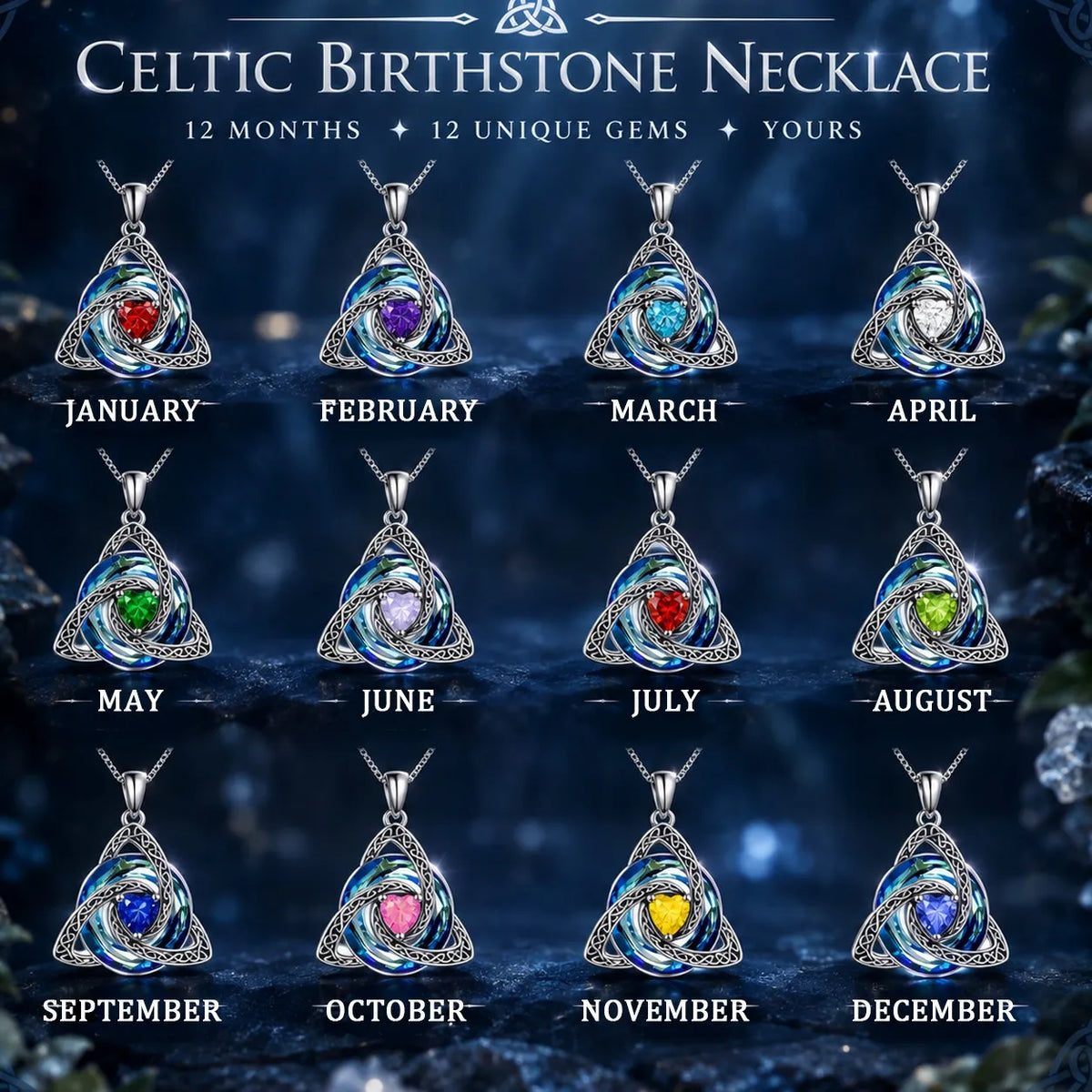 💎 Celtic Knot Birthstone Necklace for Women – A Meaningful Gift for Someone Special