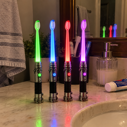 LED Light-Up Manual Toothbrush – 4-Color Glow Design with Soft Bristles
