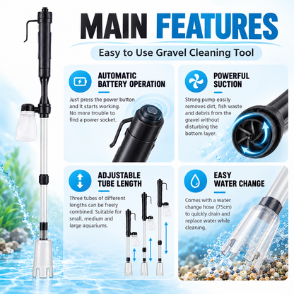🔥 Electric Aquarium Gravel Cleaner – Powerful Suction for a Cleaner, Healthier-Looking Fish Tank!