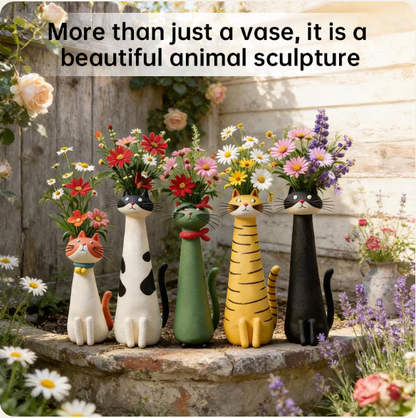 Handmade Creative Cat Vase-desktop Dried Flower Container