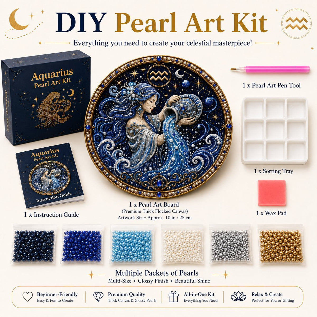 3D Pearl Zodiac Art Kit – DIY Astrology Wall Decor