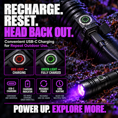 🔦 Rechargeable Blood Tracking Flashlight – High-Visibility Light for Night Hunting & Outdoor Adventures