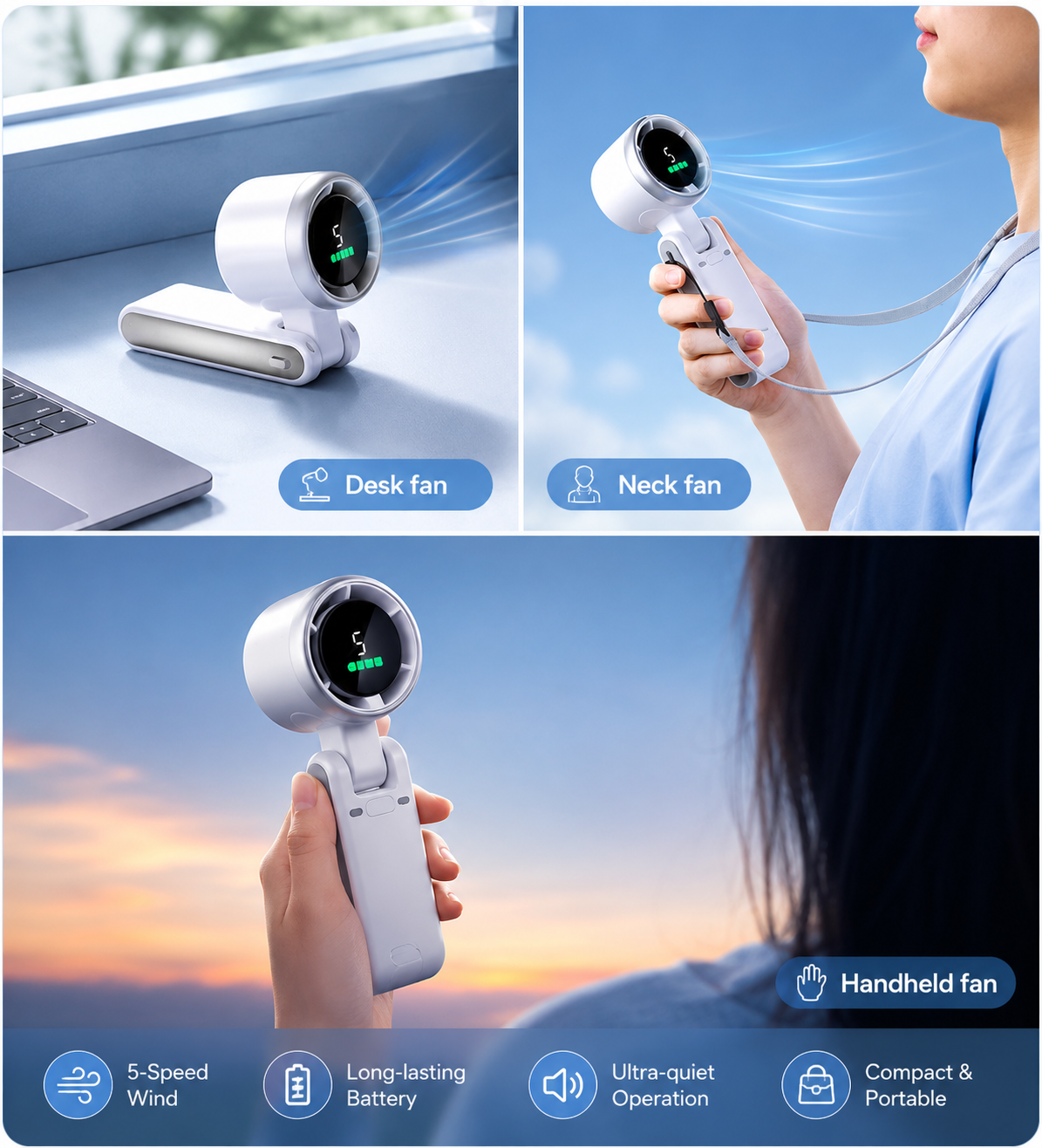 🚀2026 Hot Sale❄️Hand folding high-speed turbine fan