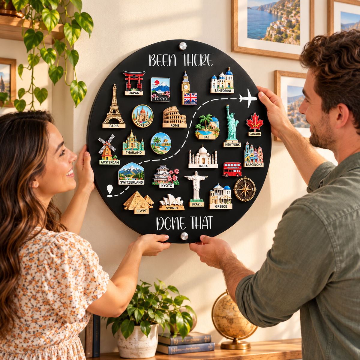 🌍✈️ Been There, Done That Travel Magnet Display Board – Turn Your Adventures Into Lasting Memories! 🧲❤️