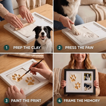 🛩️Last day promotion/All-in-One Pet Clay Paw Print Frame Kit🐱🐶