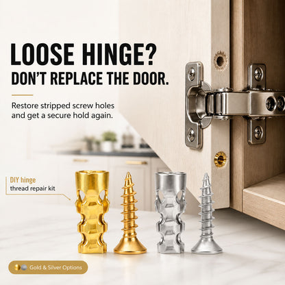 🔩 Door Hinge Thread Repair Kit – Fix Stripped Screw Holes & Loose Cabinet Hinges