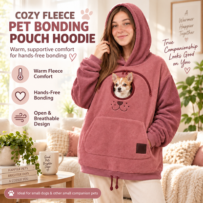 🏅2026 Hot Sale 🐕 Cozy Fleece Pet BondingPouch Hoodie - Warm &Supportive Small Pet CarrierClothing