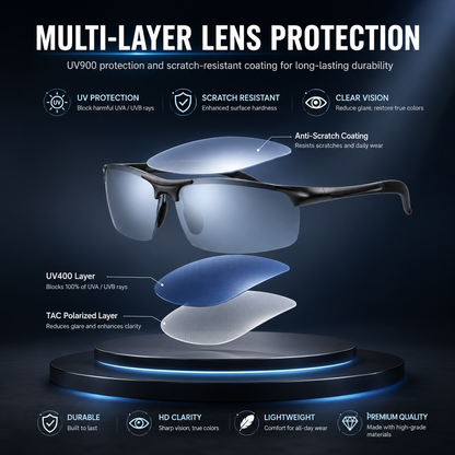 🚀2026 Hot Sale✨New-Photochromic Sunglasses with Anti-glare Polarized Lens