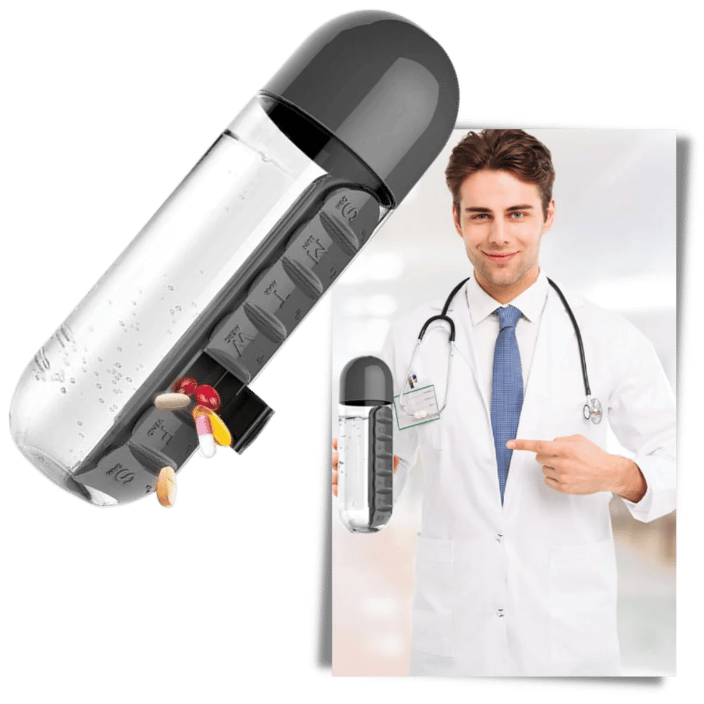 Multi-Use Pill & Water Bottle for Travel (600 Ml, Mix Color)
