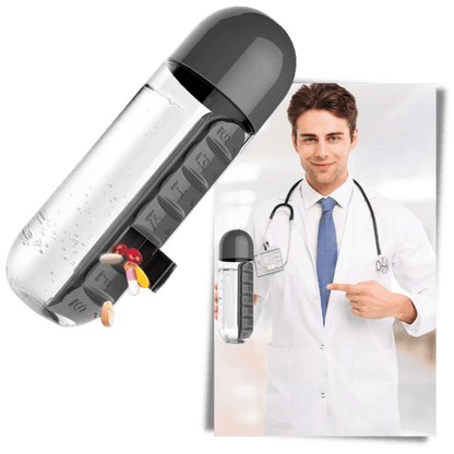 Multi-Use Pill & Water Bottle for Travel (600 Ml, Mix Color)