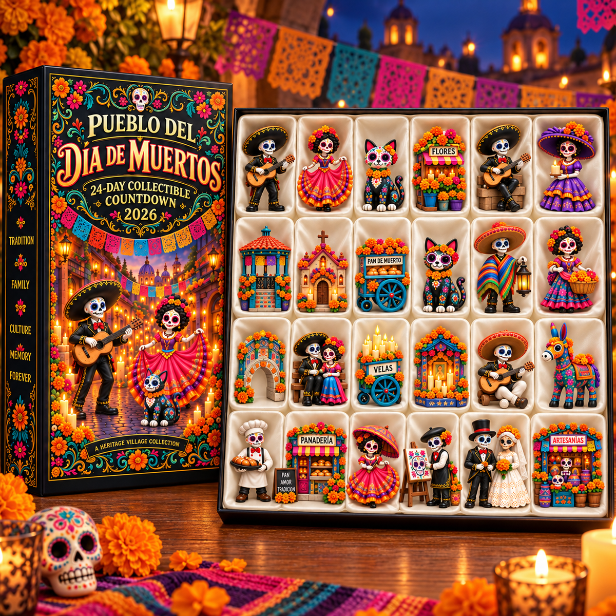 24-Day Día de los Muertos Miniature Countdown Calendar