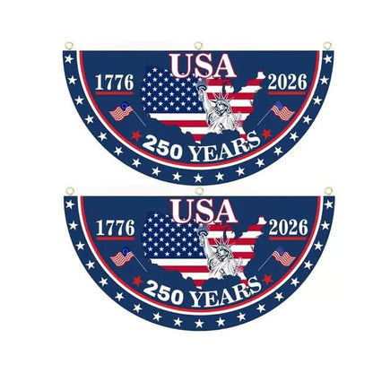 ⏰Last day Promotion🏆🗽USA 250th Anniversary Flag Half Round Banner🦅