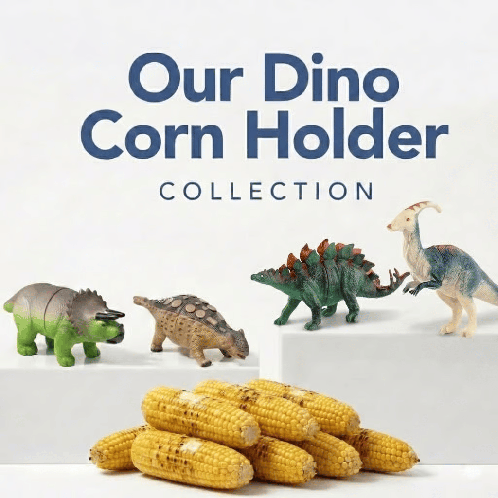 🦖Dinosaur Corn Holders for Corn On The Cob🌽Funny Corn Cob Holder for Kids and Adults with Stainless Steel Prongs