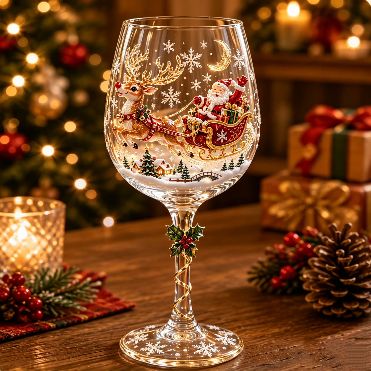 HOT SALE🎁✨Christmas 3D Wine Glass Collection Gift Box Set