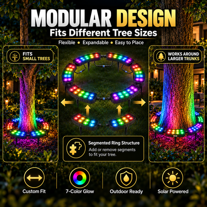 ✨Solar RGB Tree Ring Lights – Color-Changing Outdoor Landscape Lighting