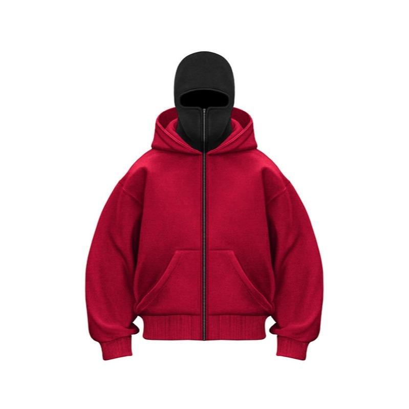 ❄️Men's Balaclava Zip-Up Hoodie – Full-Zip Streetwear Sweatshirt
