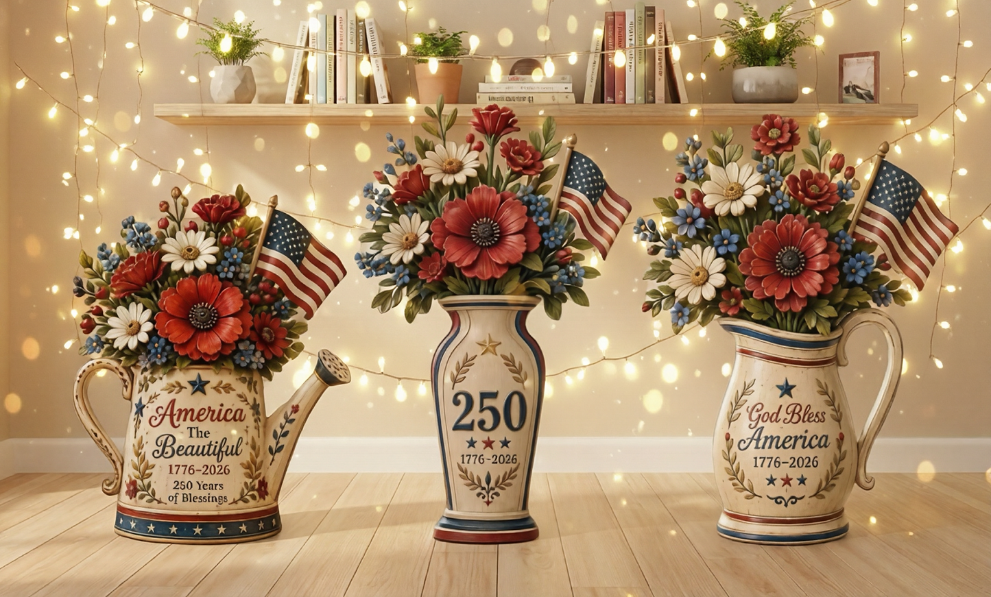 ⏰Last day Promotion 🌹Handmade America’s 250th Anniversary Patriotic Floral Décor
